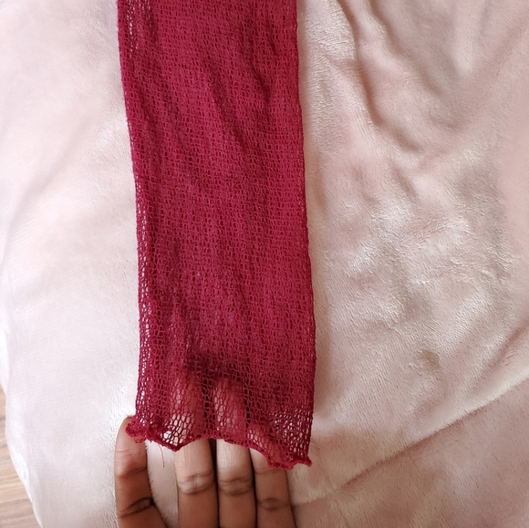 COPY - Vintage Ann Ferriday Maroon Pull Over Lace / Mesh / Stretch / Fairy Blou… - Picture 6 of 10